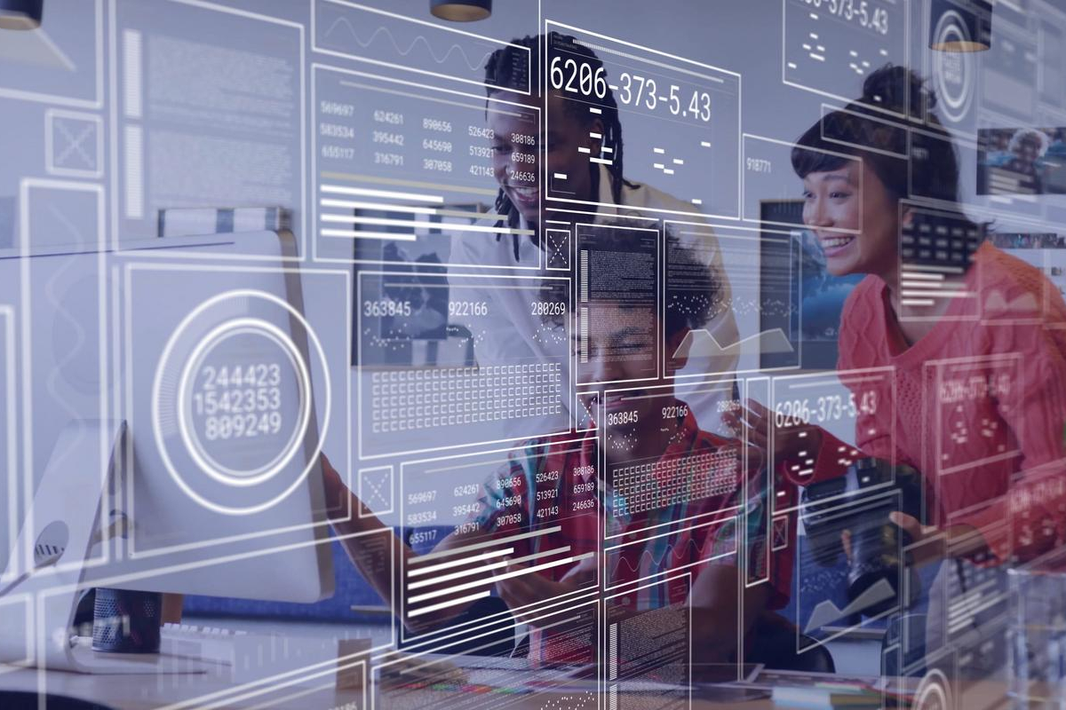Data analytics and business intelligence dashboard with KPI charts.