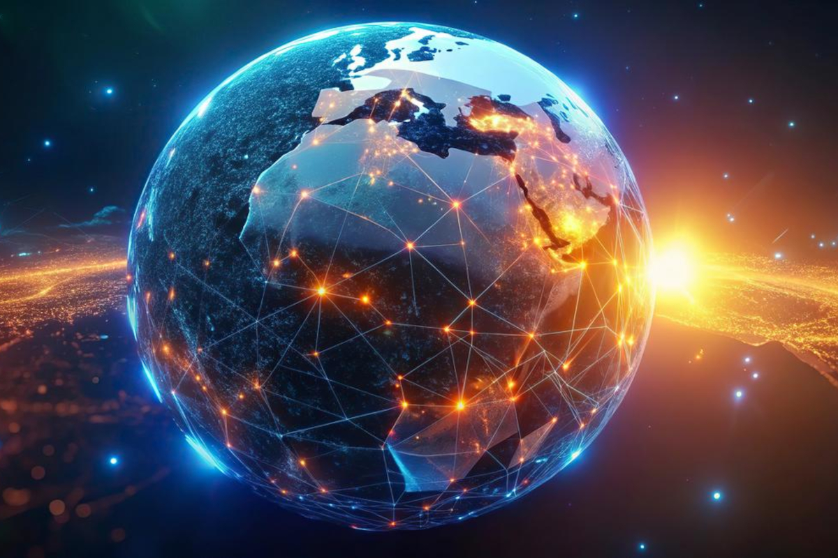 Digital representation of globe connections