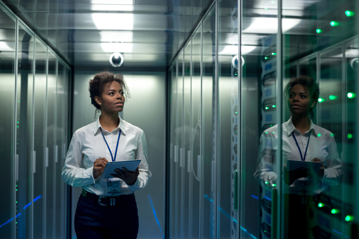Woman Looking at Network Infrastructure